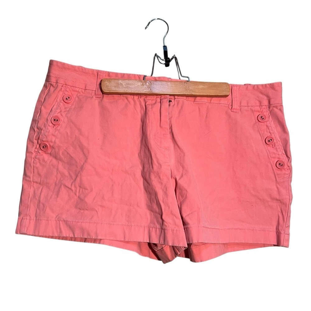Vineyard Vines Women's Size‎ 14 Chino Shorts Coral Salmon Pink Button Pockets